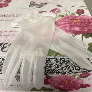 Vintage F&R Lazarus Sheer White Nylon Gloves